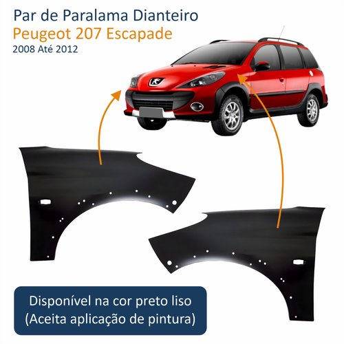 Par de Paralama Peugeot 207 Escapade 2008 Até 2012