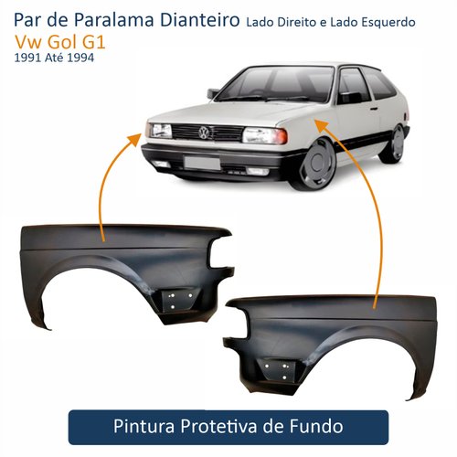 Par de Paralama Vw Gol G1 1991 Até 1994