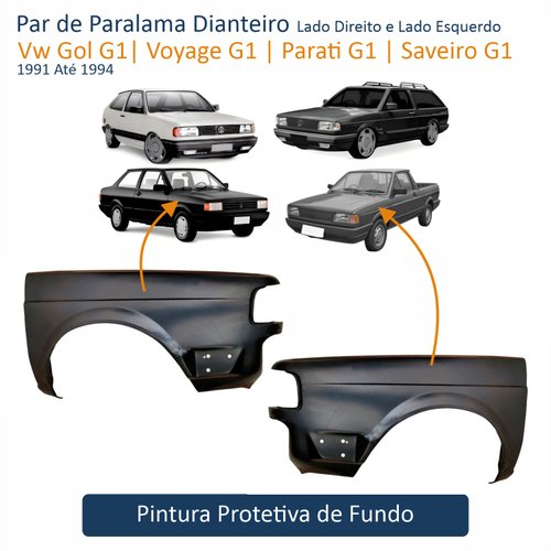 Par de Paralama Vw Gol Voyage Parati Saveiro G1 1991 Até 1994