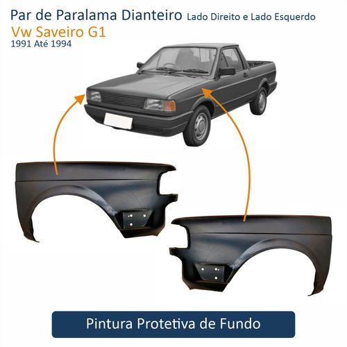 Par de Paralama Vw Saveiro G1 1991 Até 1994