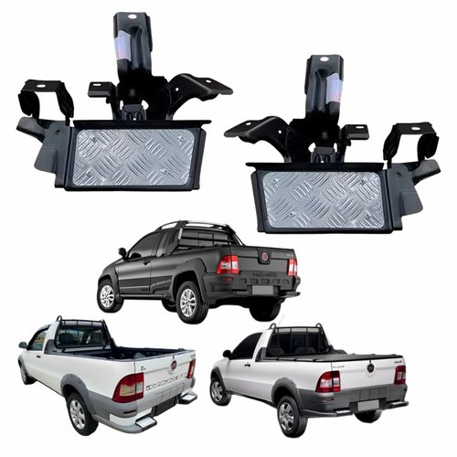 Par de Pisante Parachoque Traseiro Fiat Strada 2004 até 2020