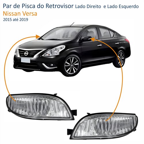 Par  de Pisca do Retrovisor Nissan Versa 2015 até 2019