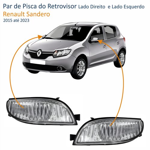Par  de Pisca do Retrovisor Renault Sandero 2015 até 2023