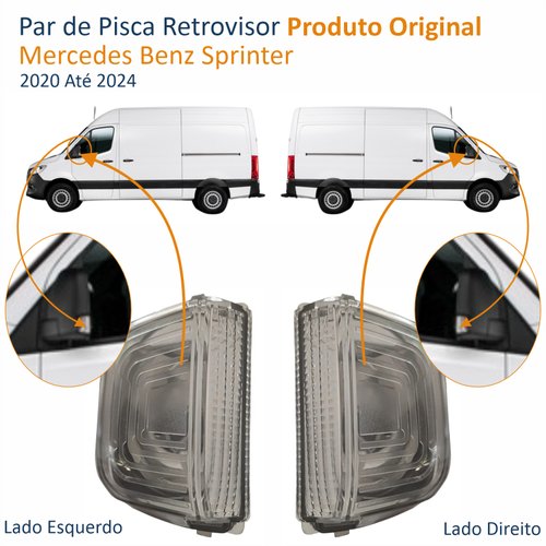 Par de Pisca Retrovisor Mercedes Benz Sprinter 2020 Até 2024 Produto Original