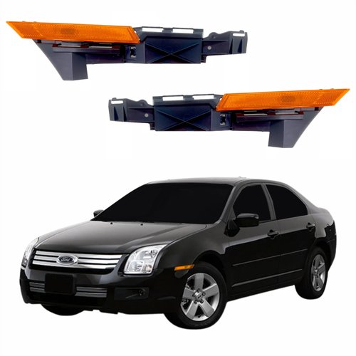 Par de Refletor Pisca Paralama Com Guia Ford Fusion 2006 Até 2009 Âmbar