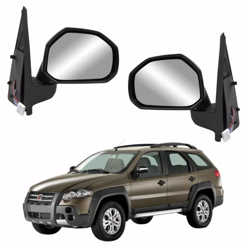 Par de Retrovisor Fiat Palio Weekend Adventure Locker 2011 Até 2020 Elétrico Com Pisca