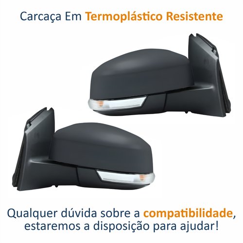 Par de Retrovisor Ford Focus 2014 Até 2016 Com Pisca Elétrico e Luz de Solo