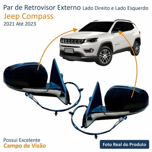 Par de Retrovisor Jeep Compass 2021 Até 2023 Com Pisca Foldway