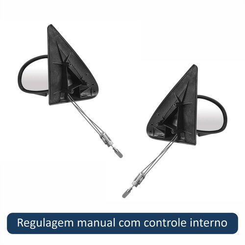 Par de Retrovisor Vw Gol Bola G2 2 Portas 1995 Até 1999 Com Controle