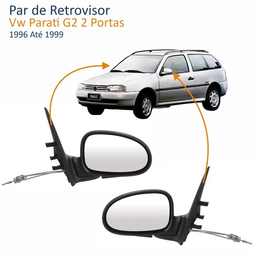 Par de Retrovisor Vw Parati G2 2 Portas 1996 Até 1999 Com Controle