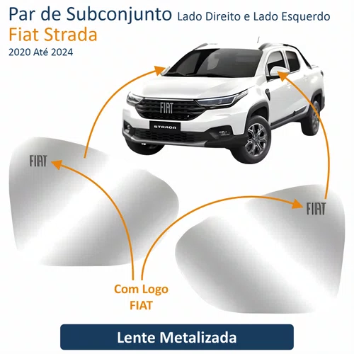 Par de Subconjunto Fiat Strada 2020 Até 2024 Com Logo Fiat