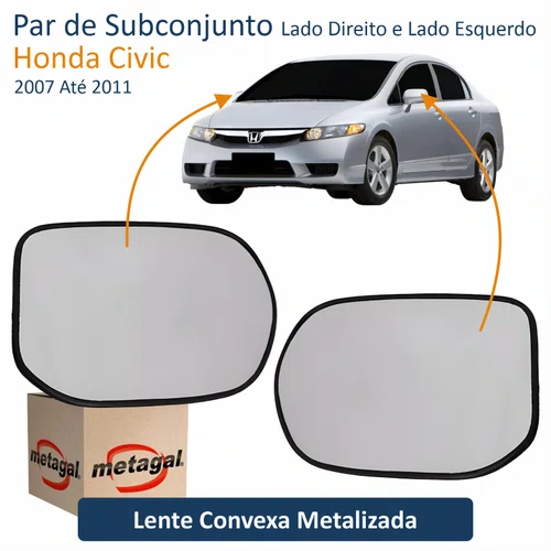 Par de Subconjunto Honda Civic 2007 Até 2011