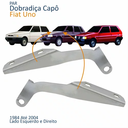 Par Dobradiça Capo Fiat Uno 1984 Até 2004