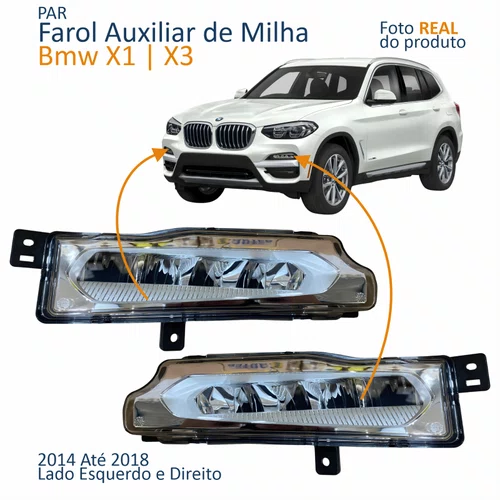 Par Farol Auxiliar De Milha Bmw X1 X3 2014 2015 2016 2017 2018