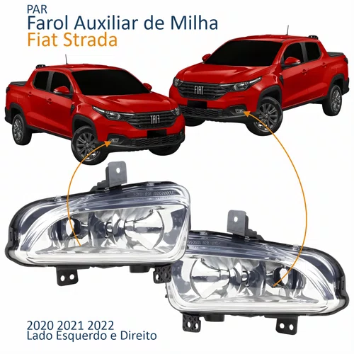 Par Farol Auxiliar De Milha Fiat Strada 2020 2021 2022