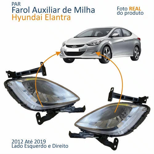 Par Farol Auxiliar De Milha Hyundai Elantra 2012 Até 2019
