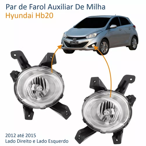 Par Farol Auxiliar De Milha Hyundai Hb20 2012 Até 2015