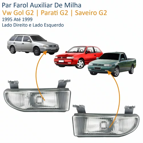 Par Farol Auxiliar De Milha Vw Gol Parati Saveiro G2 1995 Até 1999