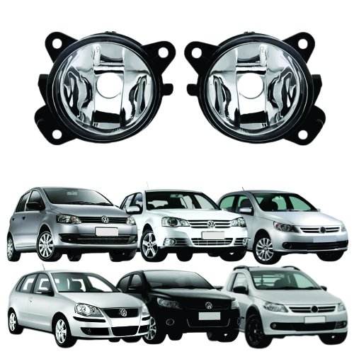 Par Farol Auxiliar de Milha Vw Gol Voyage Saveiro G5 Golf 2008 Até 2013 Fox 2011 Até 2014 Polo 2007 Até 2012