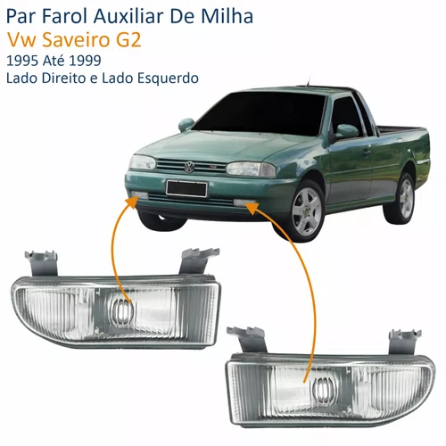 Par Farol Auxiliar De Milha Vw Saveiro G2 1995 Até 1999