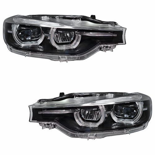 Par Farol Bmw Serie 3 320i 328i 2016 Até 2018 Black Com Led Sem Reator