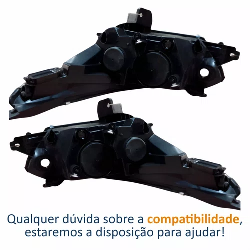 Par Farol Fiat Argo Cronos 2024 2025 Máscara Negra DRL Com Led