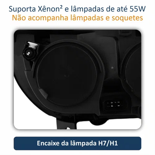 Par Farol Fiat Doblô 2010 Até 2018 Máscara Negra