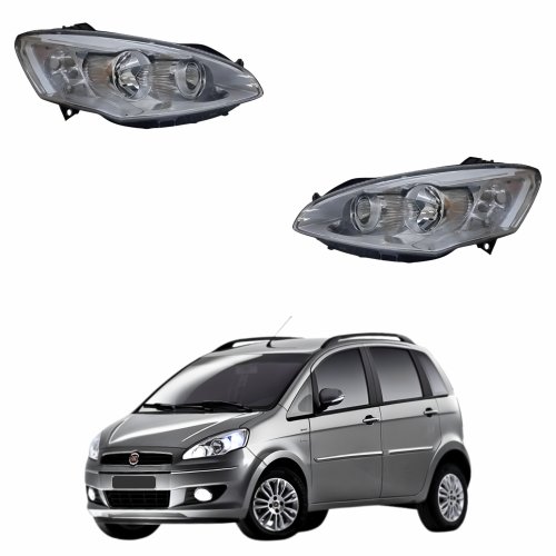 Par Farol Fiat Idea 2011 2012 2013 Mascara Cromada