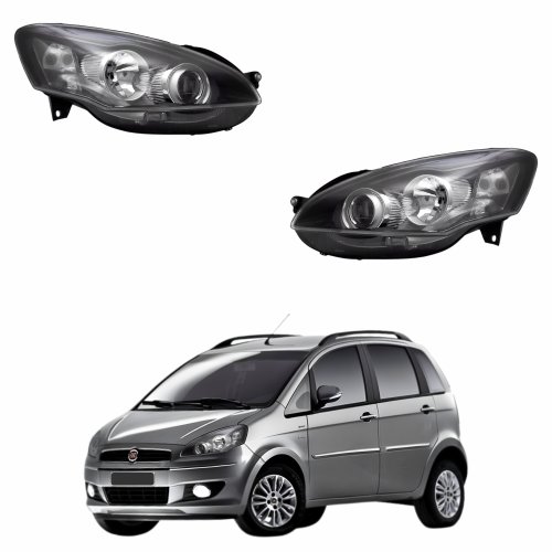 Par Farol Fiat Idea 2011 2012 2013 Mascara Negra