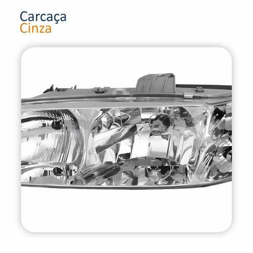 Par Farol Principal Fiat Palio 2001 2002 2003 2004 Carcaça Cinza