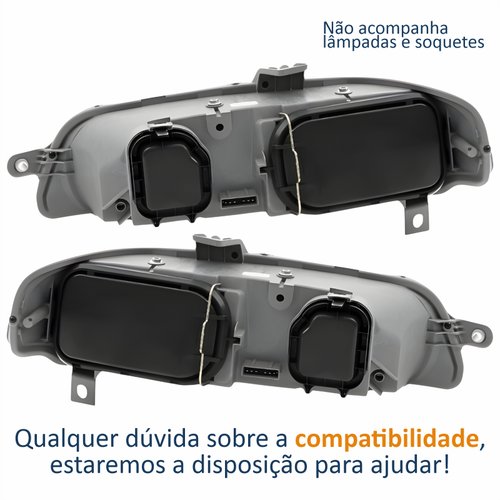 Par Farol Principal Fiat Siena 2001 2002 2003 2004 Carcaça Cinza
