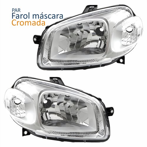 Par Farol Fiat Uno Vivace 2010 2011 2012 2013 2014 Máscara Cromada