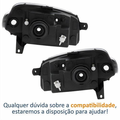 Par Farol Fiat Uno Way 2010 2011 2012 2013 2014 Máscara Cromada
