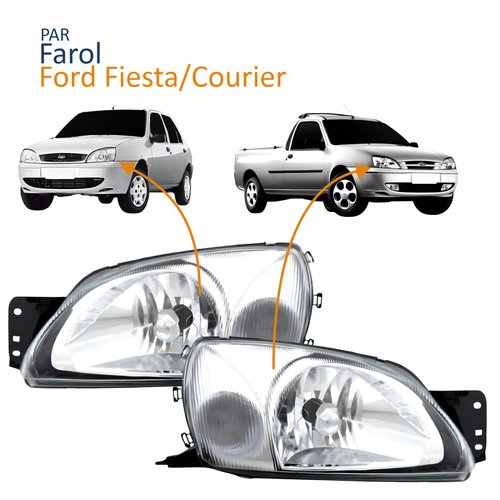 Par Farol Ford Fiesta 2000 2001 2002 Courier 2000 Até 2010 Pisca Cristal