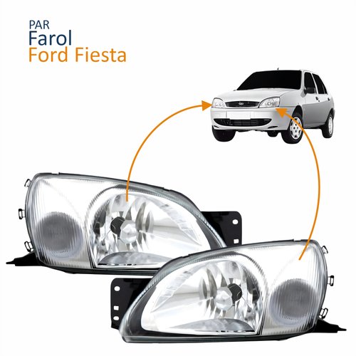Par Farol Ford Fiesta 2000 2001 2002 Pisca Cristal