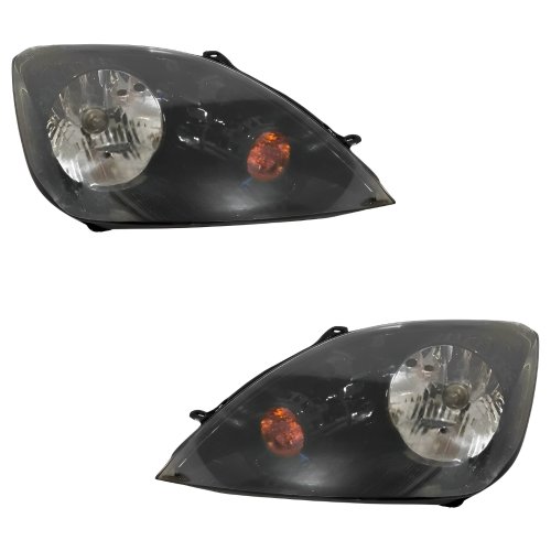 Par Farol Ford Fiesta Hatch Sedan 2003 Até 2007 Mascara Negra