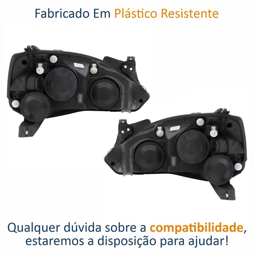 Par Farol GM Corsa 2003 Até 2012 Montana 2003 Até 2010 Foco Duplo Máscara Negra Pisca Liso