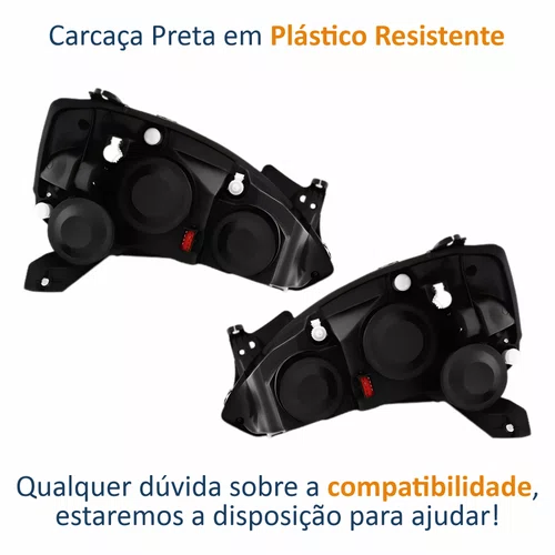 Par Farol Gm Montana 2003 até 2010 Foco Duplo Máscara Negra Pisca Raiado