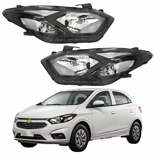 Par Farol Gm Onix 2017 Até 2020 Máscara Negra