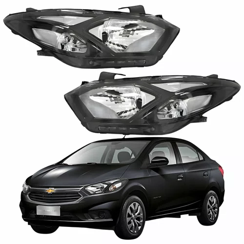 Par Farol Gm Prisma 2017 Até 2020 Máscara Negra