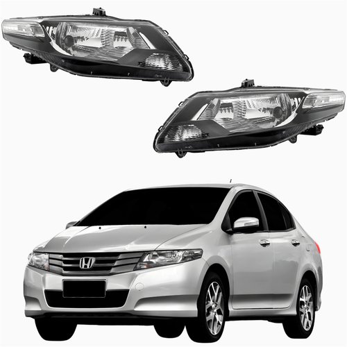 Par Farol Honda City 2010 2011 2012 2013 2014 Mascara Negra