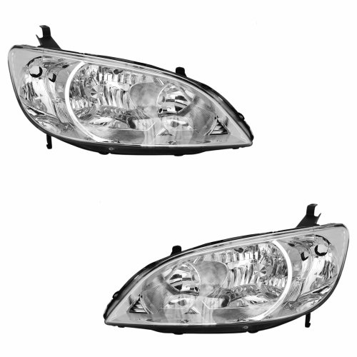 Par Farol Honda Civic 2004 2005 2006 Mascara Cromada Com Pisca Cristal
