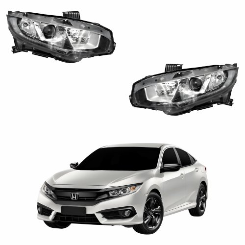 Par Farol Honda Civic 2017 2018 2018 2020 Com Led