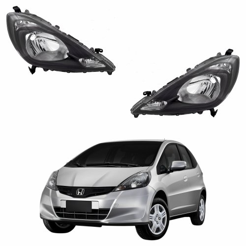 Par Farol Honda Fit 2013 2014 Mascara Negra