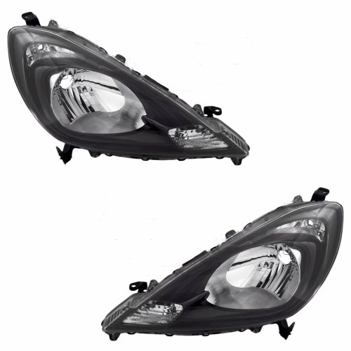Par Farol Honda Fit 2013 2014 Mascara Negra