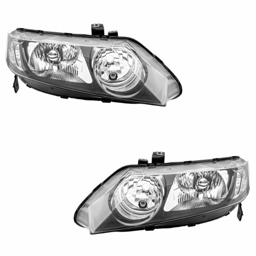 Par Farol Honda New Civic 2007 2008 2009 2010 2011 Mascara Cromada