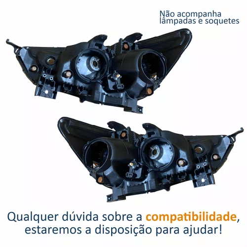 Par Farol Principal Mitsubishi Asx 2010 Até 2016 Máscara Cromada