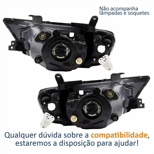 Par Farol Principal Mitsubishi L200 Triton 2008 Até 2017 Pisca Cristal