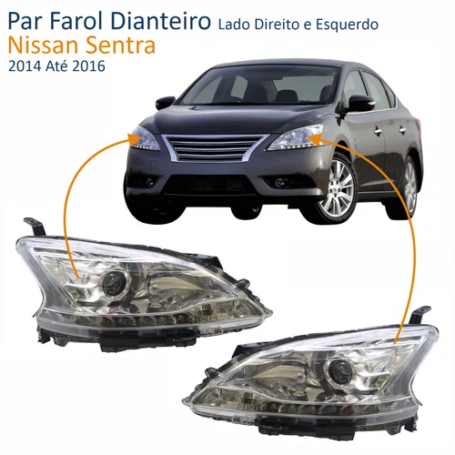 Par Farol Nissan Sentra 2014 Até 2016 Com Led