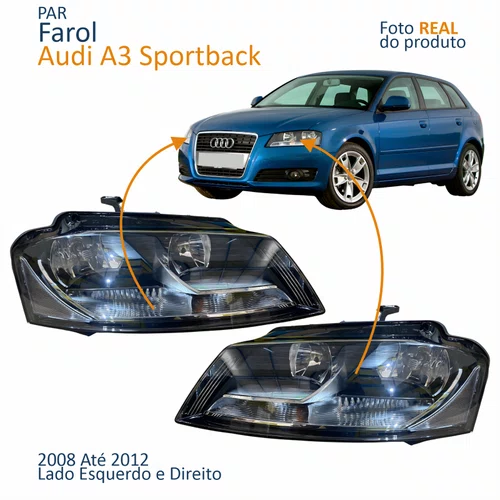 Par Farol Principal Audi A3 Sportback 2008 2009 2010 2011 2012